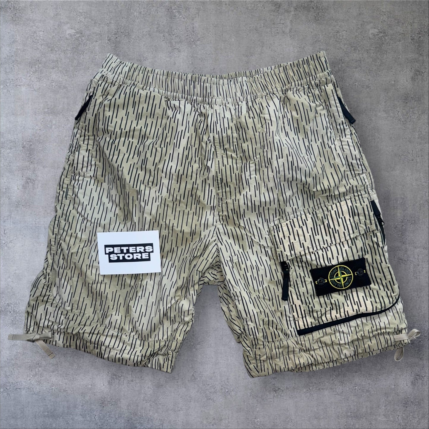 Stone Island 33W Rain Camo Shorts Elasticated Waist RRP £325