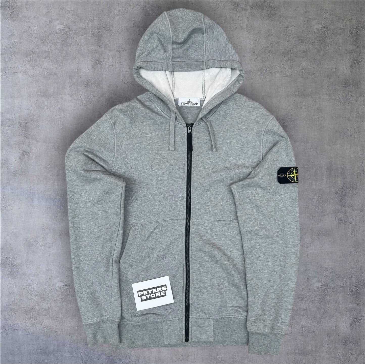 Stone Island Grey Zip-Up Sweatshirt – Large RRP £295+