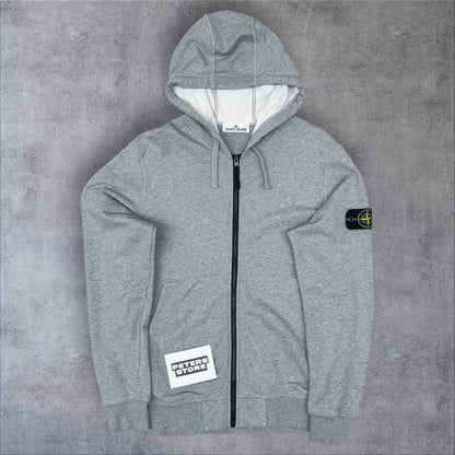 Stone Island Grey Zip-Up Sweatshirt – Large RRP £295+