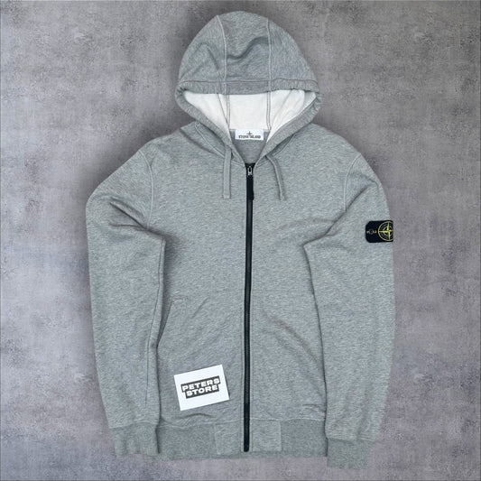 Stone Island Grey Zip-Up Sweatshirt – Large RRP £295+