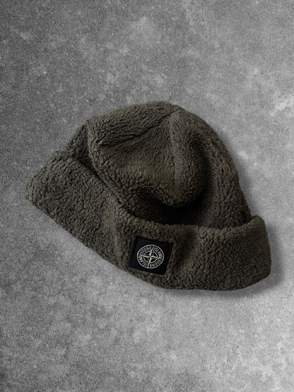 Stone Island Teddy Fleece Beanie Medium Brown RRP £120