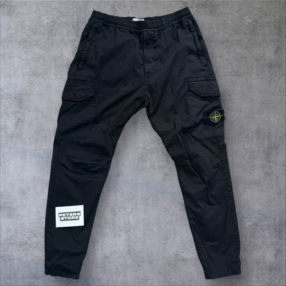 Stone Island Cargos 34W Black Elastic Waist RRP £395