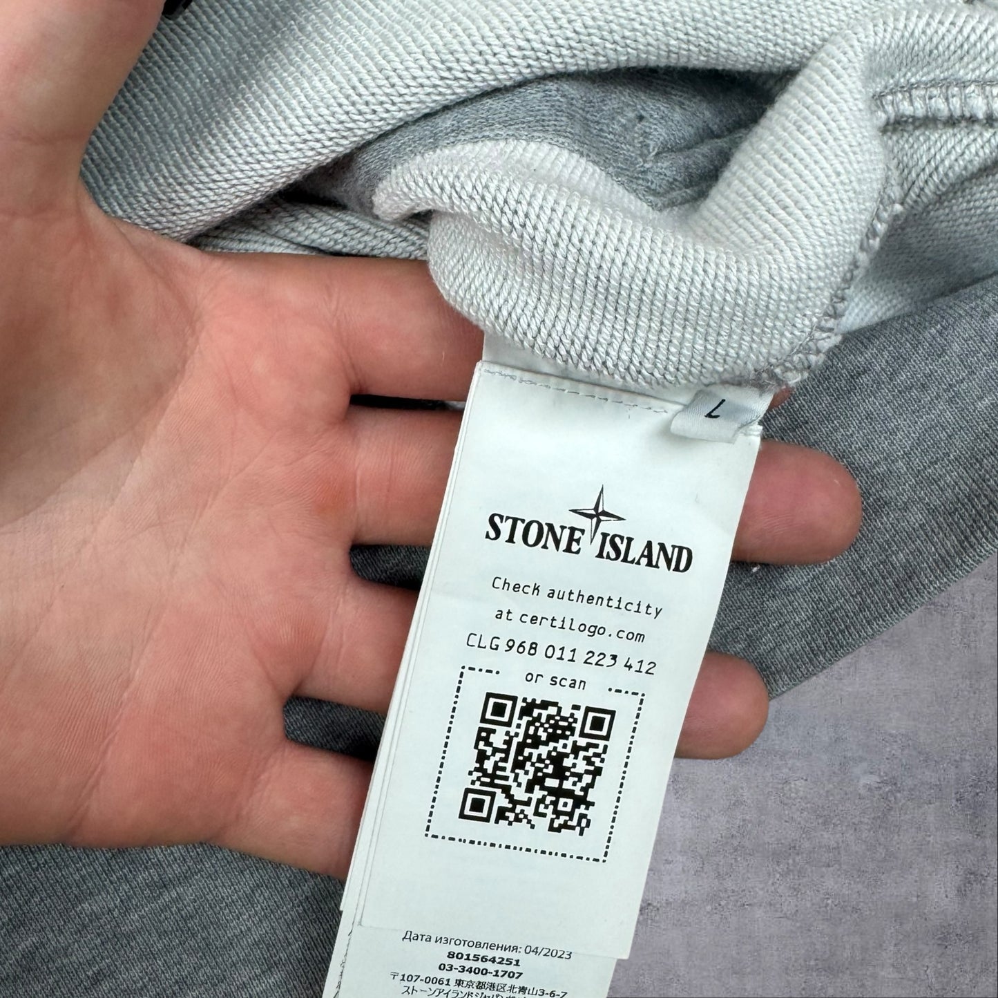 Stone Island Grey Zip-Up Sweatshirt – Large RRP £295+