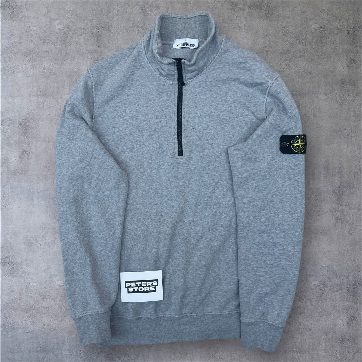 Stone Island Grey Quarter Zip Sweatshirt RRP £350
