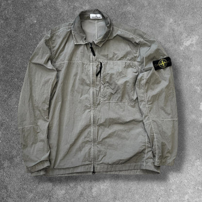 Stone Island grey-khaki Nylon Metal overshirt front