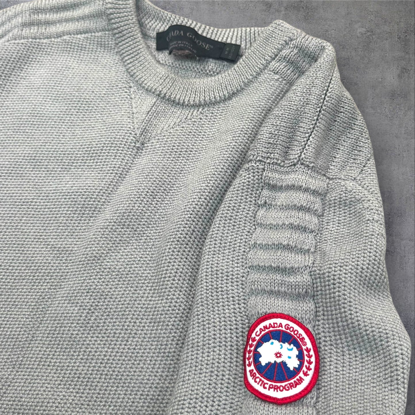 Canada Goose Merino Wool Patterson Jumper Grey Size medium RRP £400+