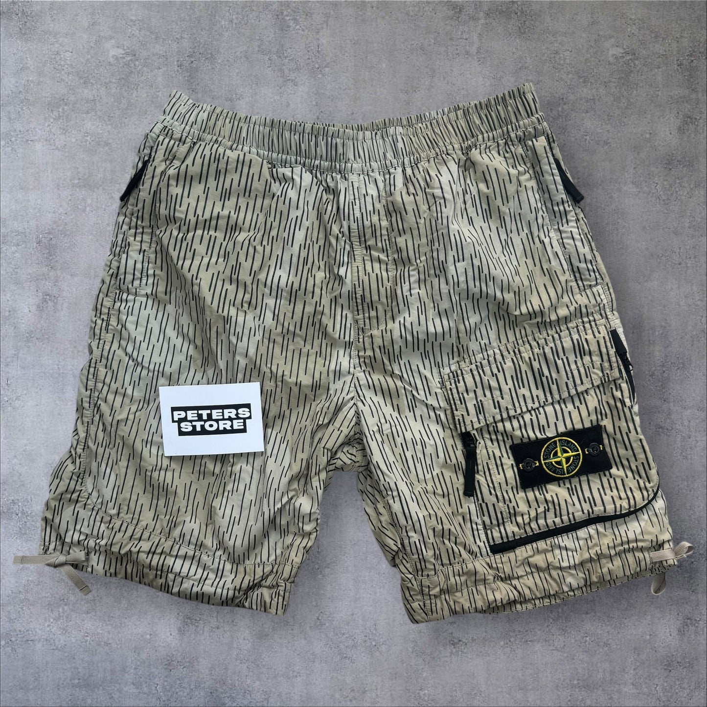 Stone Island 33W Rain Camo Shorts Elasticated Waist RRP £325