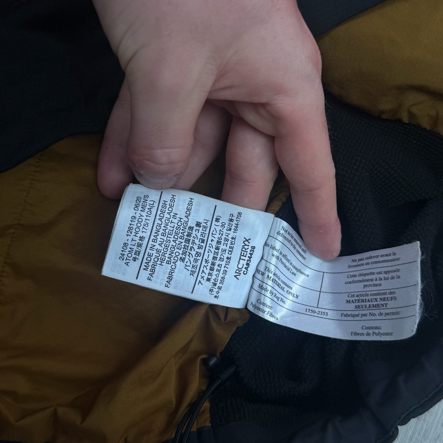 Arc'teryx Atom Men's Large 24K Gold Insulated RRP £280