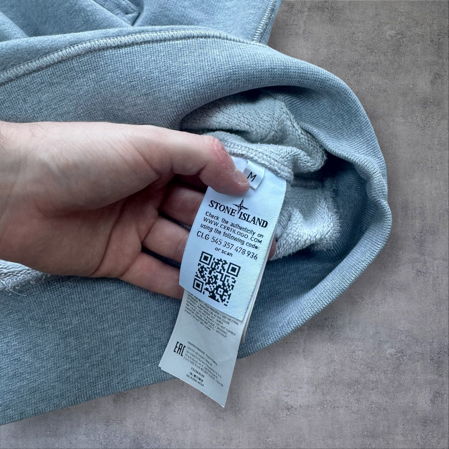 Stone Island Hoodie Grey Medium RRP £325