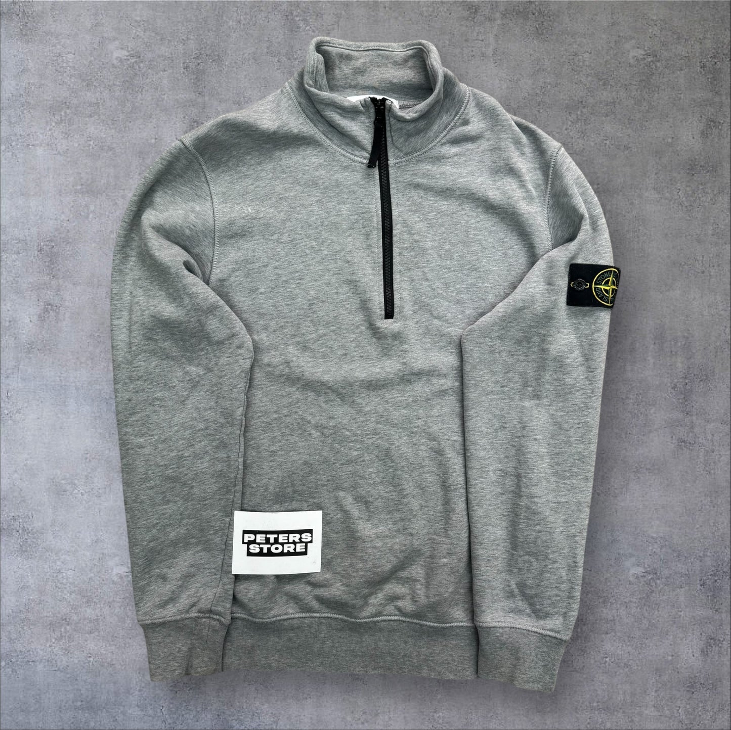 Stone Island Grey Quarter Zip Medium RRP £325