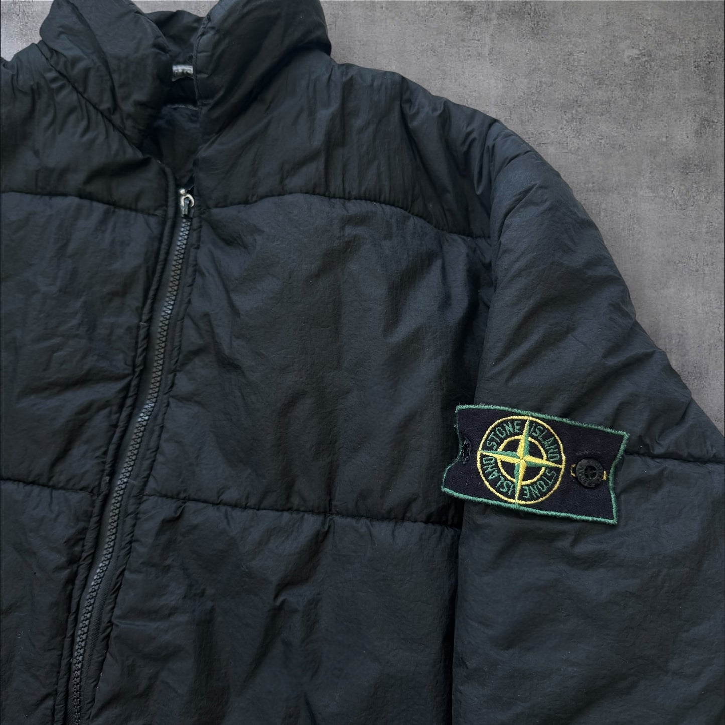Stone Island Autumn Winter 1995 Green Edge Puffer Jacket XL RRP £795