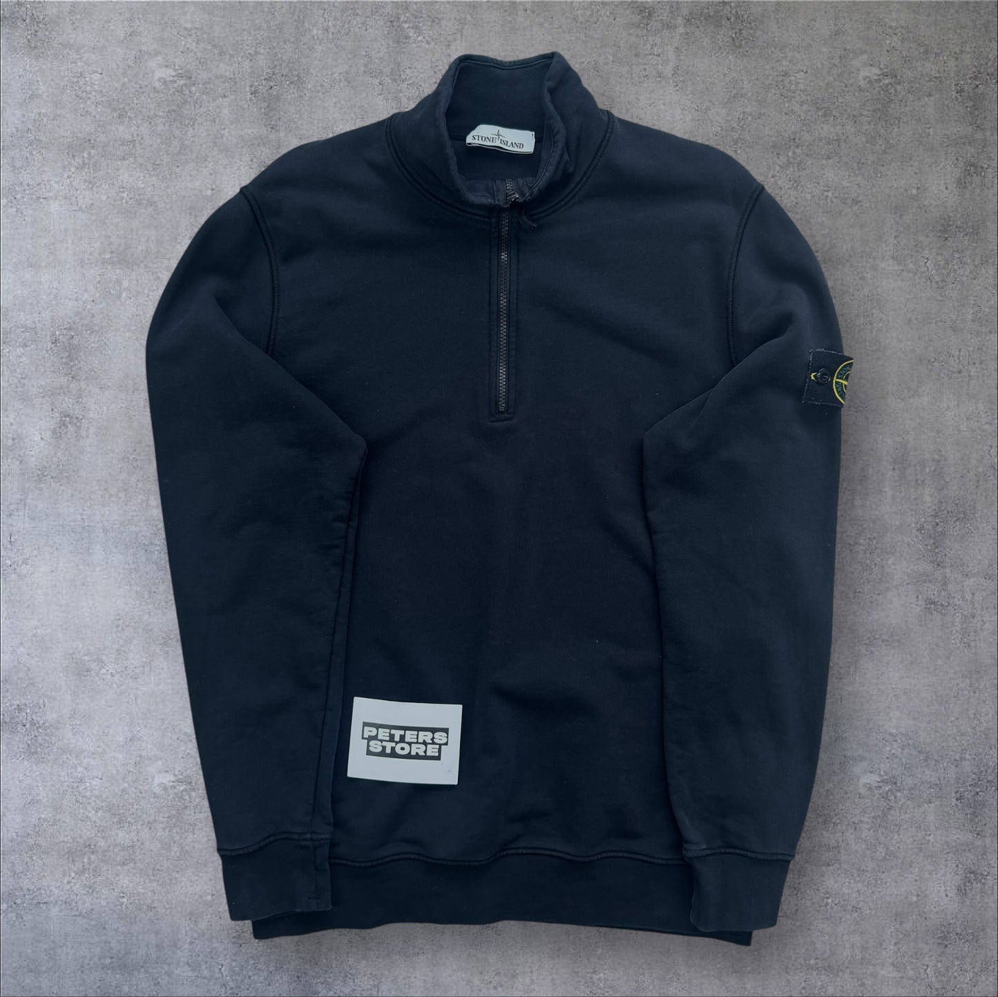Stone Island Black Quarter Zip XL 24” P2P RRP £325