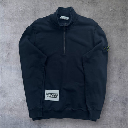 Stone Island Black Quarter Zip XL 24” P2P RRP £325