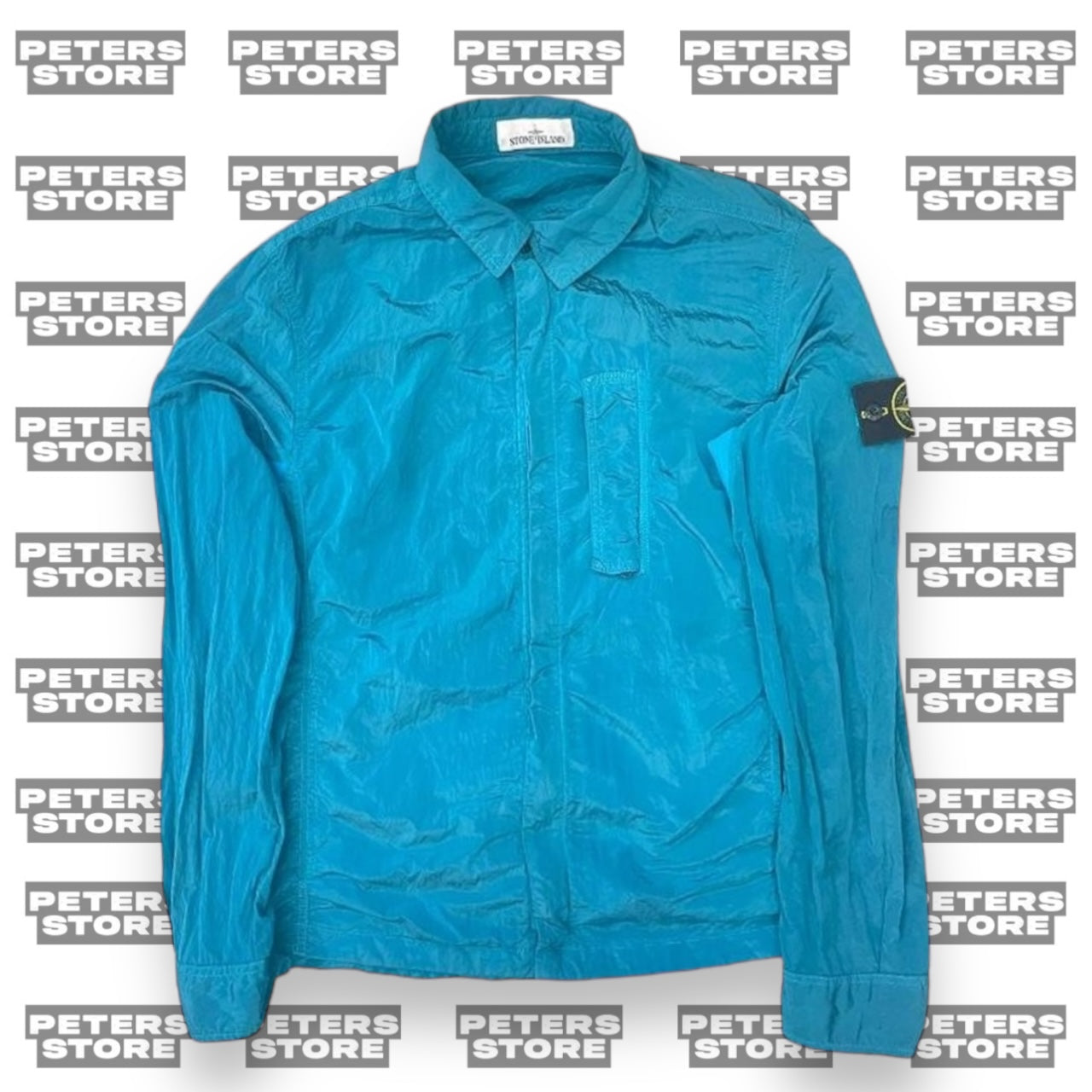 Stone Island Blue Nylon Metal Overshirt