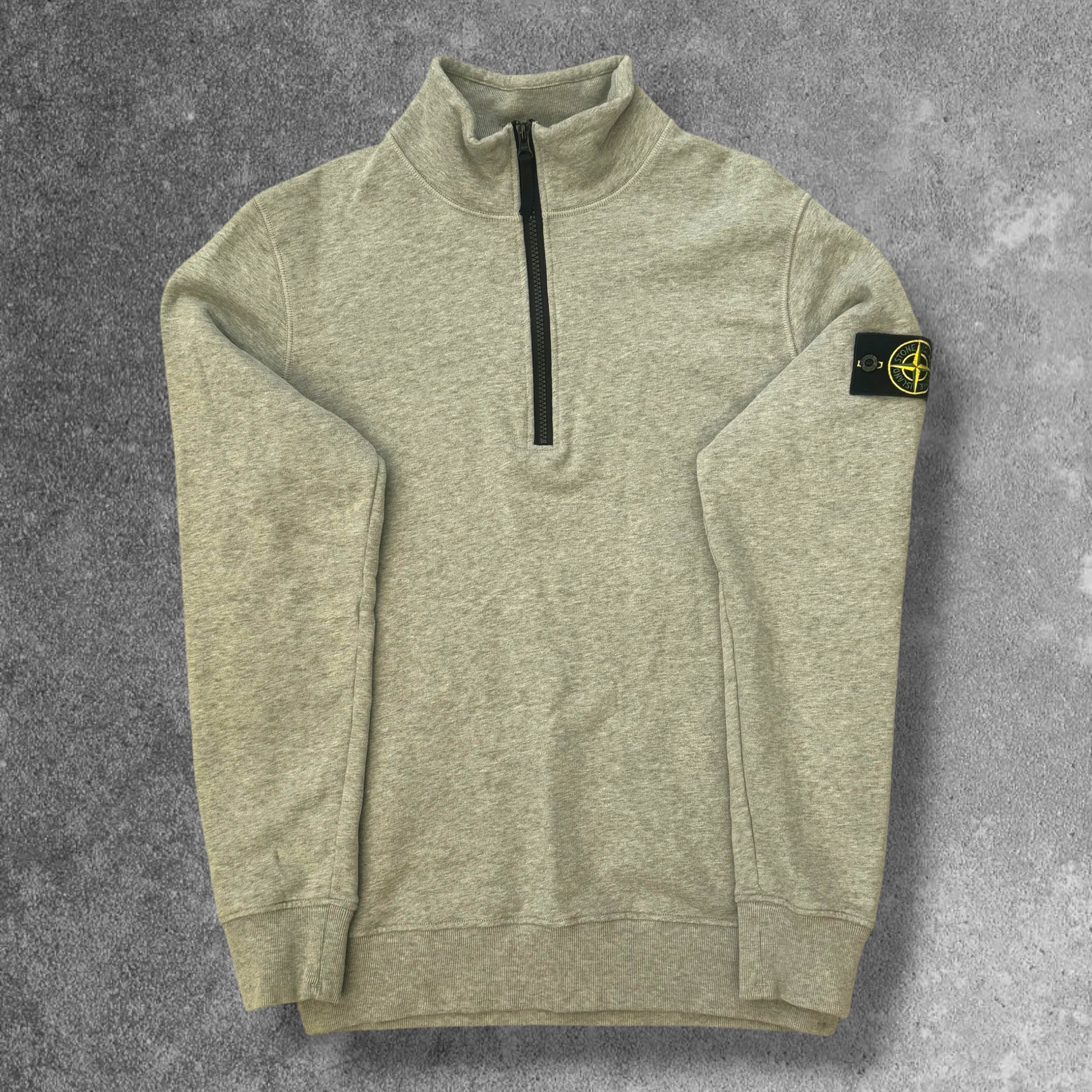 Stone Island Quarter Zip Pullover Grey Size Medium RRP £245