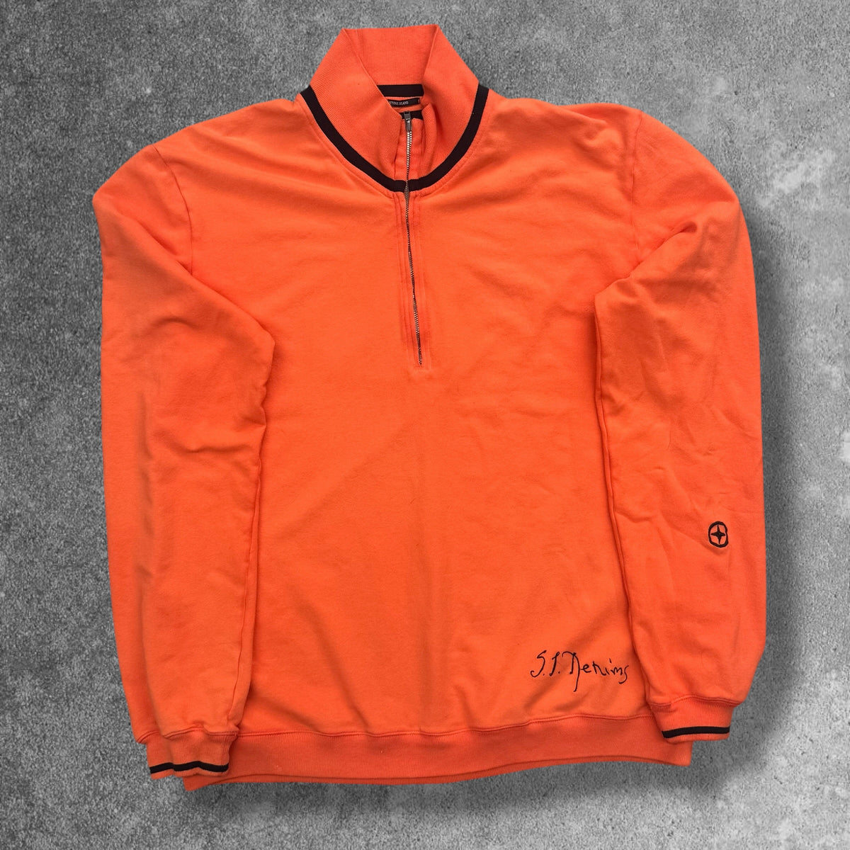 Stone Island Denims Quarter Zip 2XL Orange RRP £245