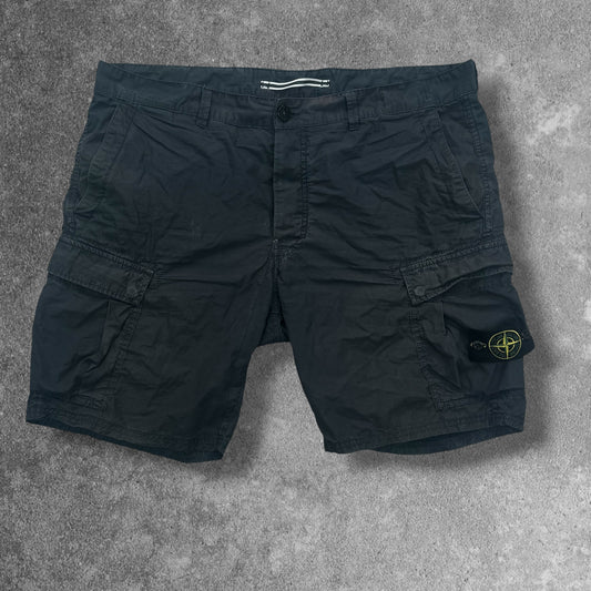 Stone Island Cargos W38 Black Garment Dyed RRP £350