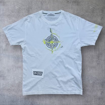 Stone Island Splash Compass T-Shirt White Large RRP £175+