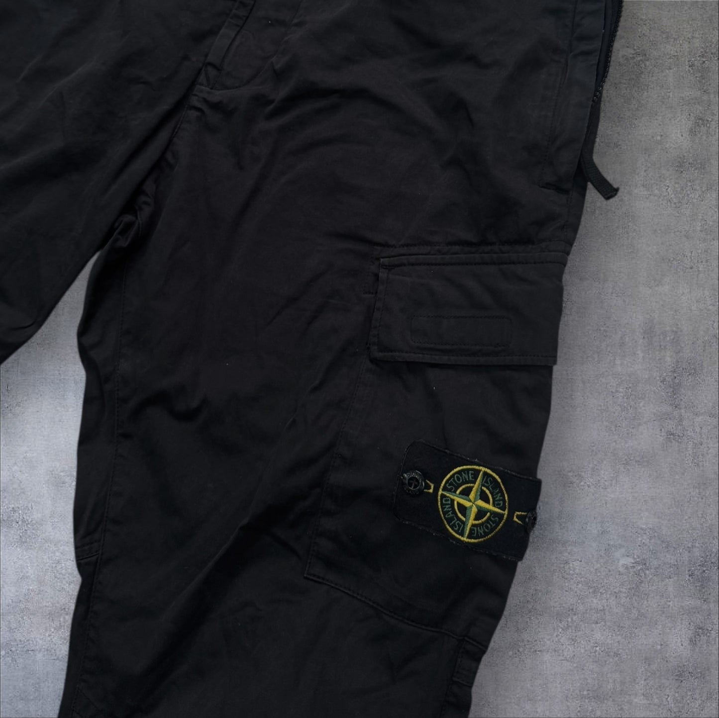 Stone Island Black Elasticated Waist Cargos 38W RRP £375