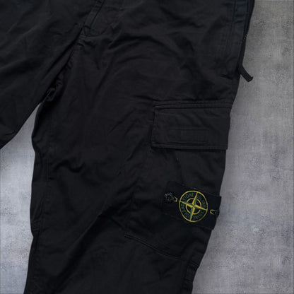 Stone Island Black Elasticated Waist Cargos 38W RRP £375