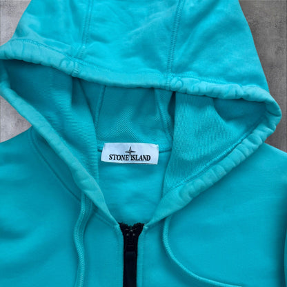 Stone Island Zip Up Hoodie Baby Blue Large RRP £275