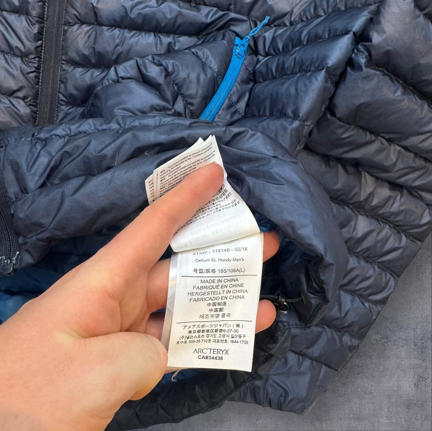 Arc’teryx Cerium Puffer Jacket Large Blue RRP £350
