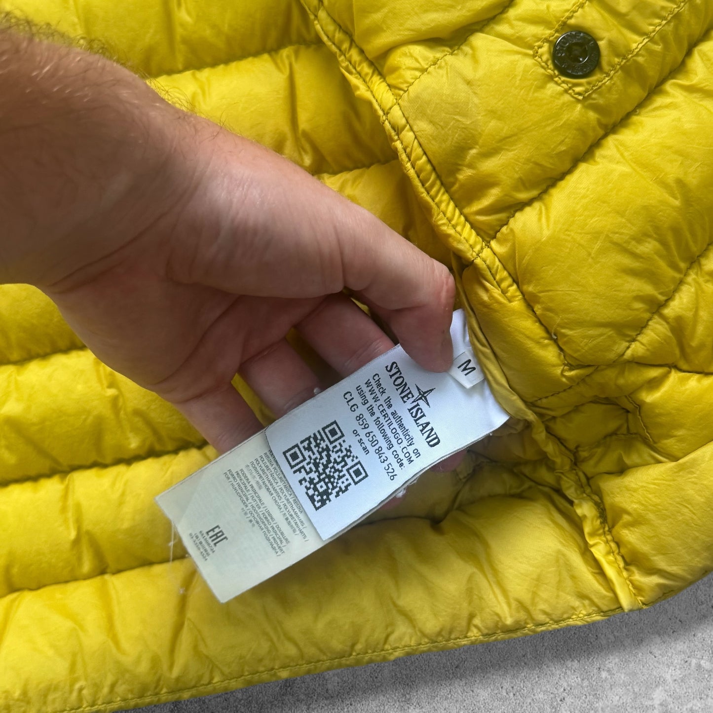 Stone Island Micro Yarn Down Gilet Yellow RRP £450