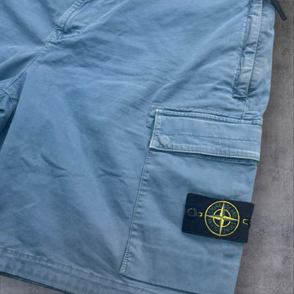 Stone Island Newer Season Cargo Shorts Size 40 Waist Blue RRP £350