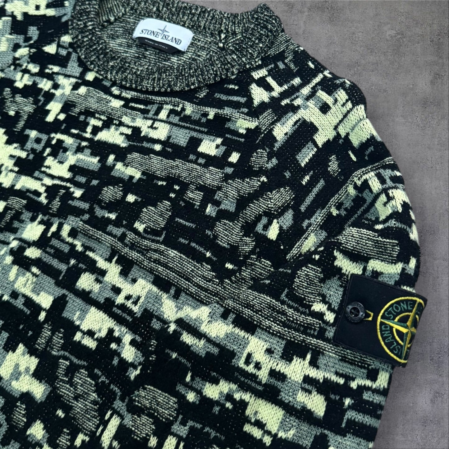 Stone Island Twisted Pixel Camo Jumper Large RRP £365