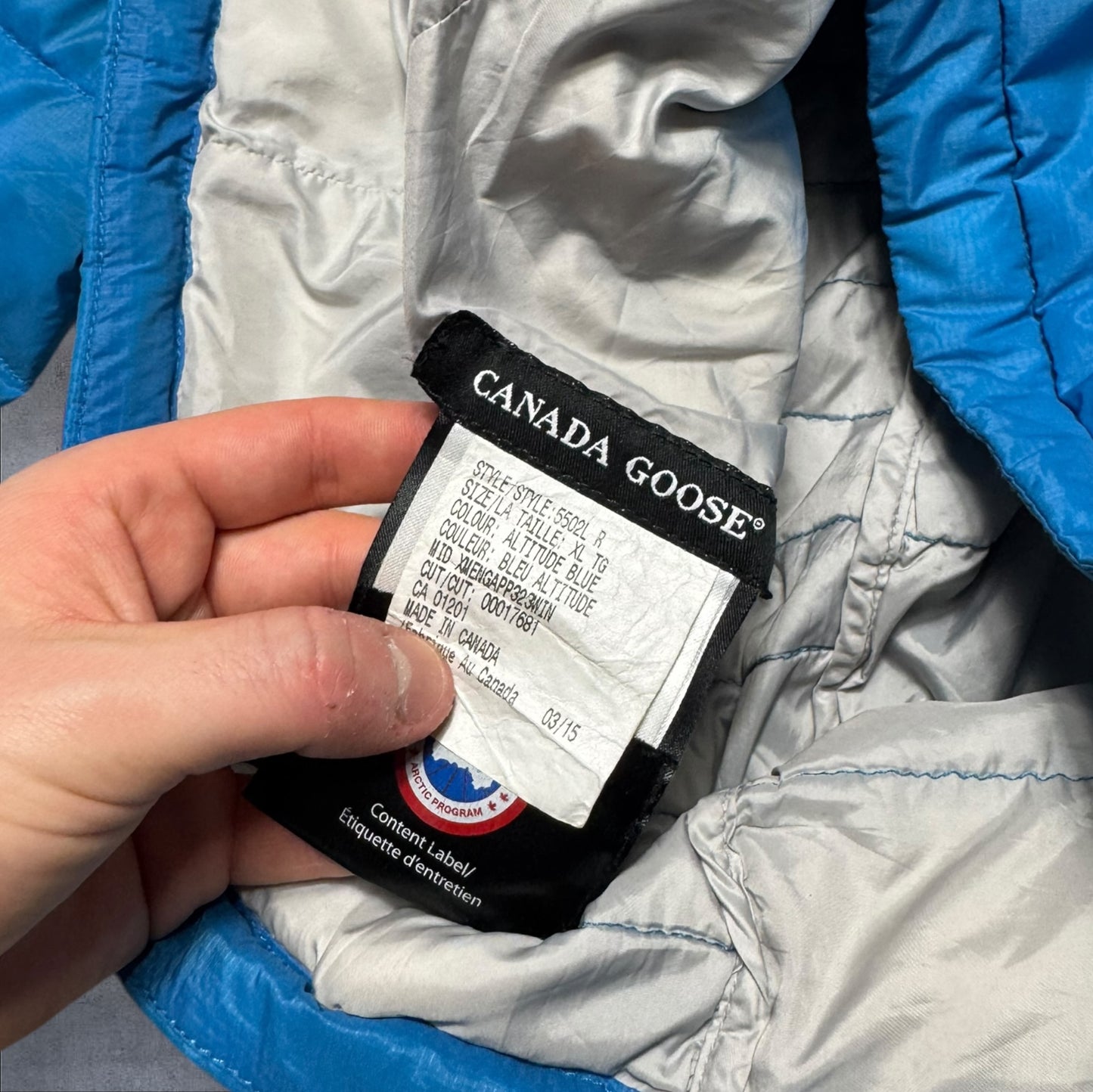 Canada Goose Women’s XL Long Blue Puffer Jacket RRP £695