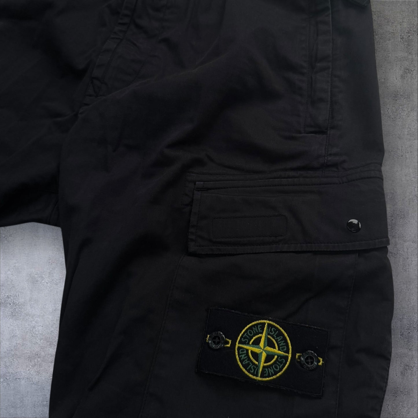 Stone Island Elasticated Cargo Trousers Black Size 32 Waist RRP £450