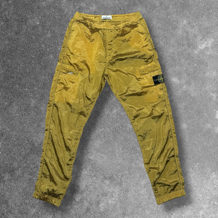 Stone Island Nylon Metal Cargo Trousers Gold Men's W32 RRP £450