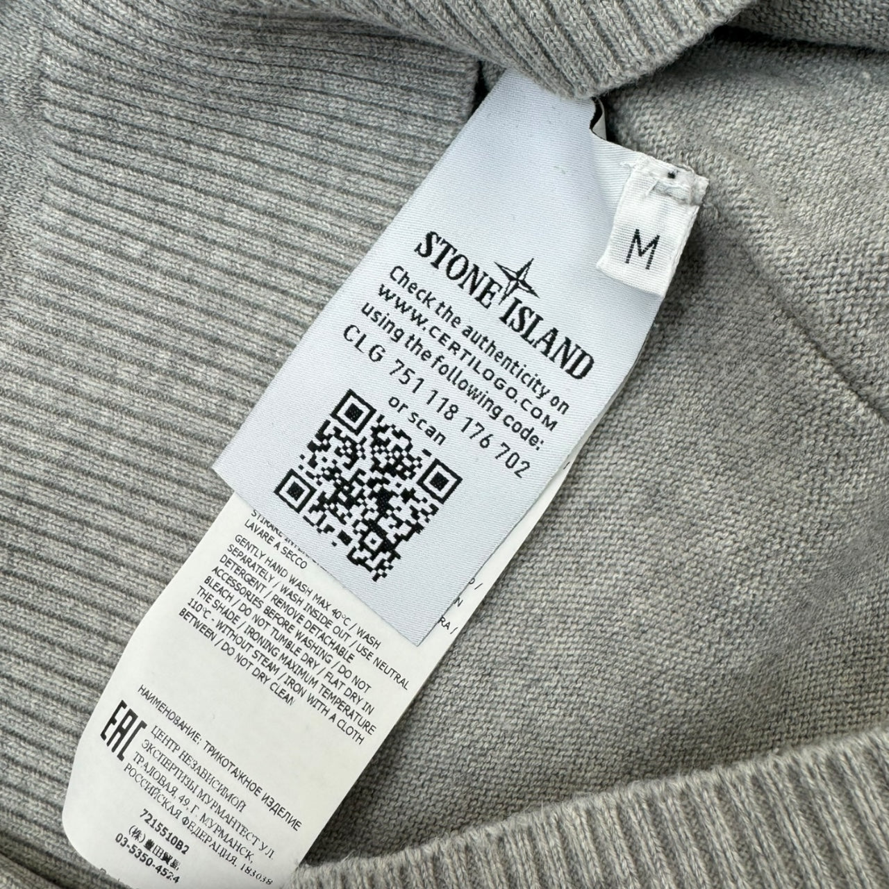 Stone Island Grey Knit Jumper