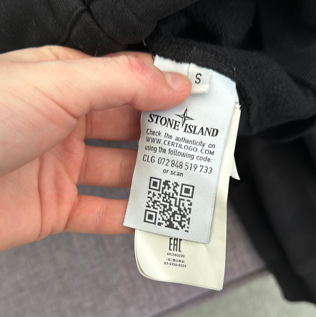 Stone Island Black Zip Up Hoodie