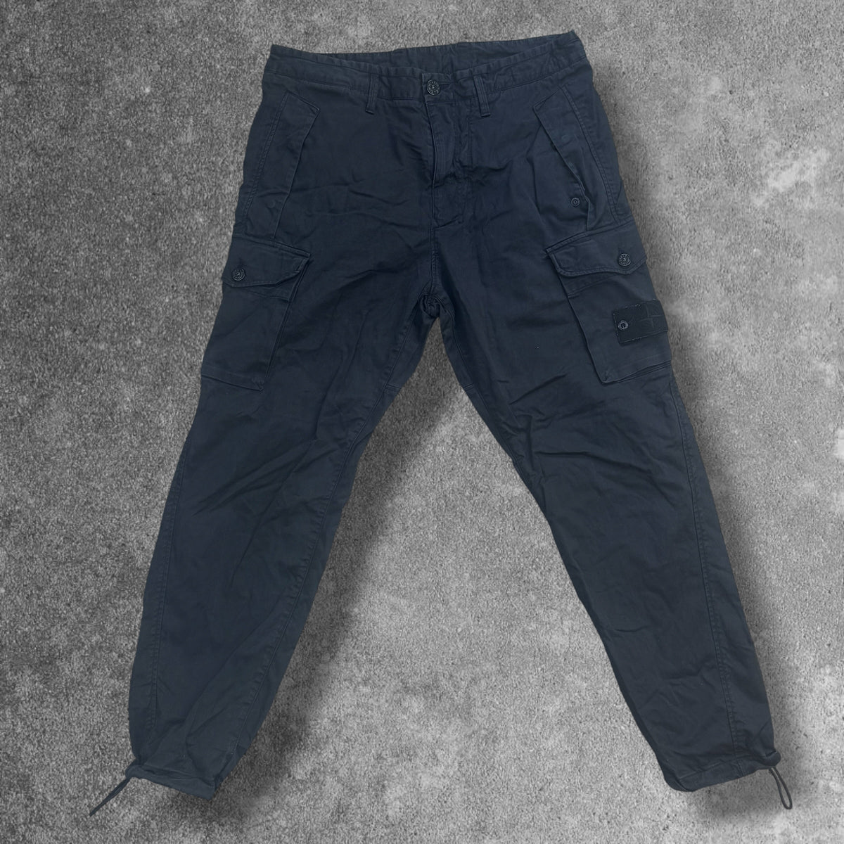 Stone Island Ghost Cargos 32W Black Cinch Ankle RRP £350
