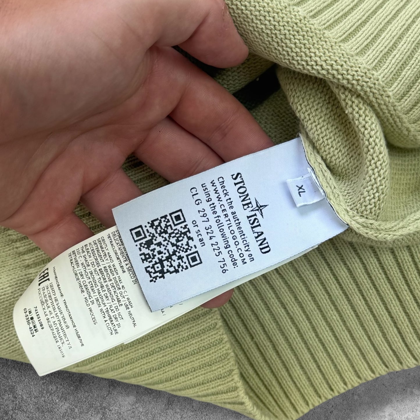 Stone Island Cotton Knit Quarter Zip Jumper Size XL RRP £300