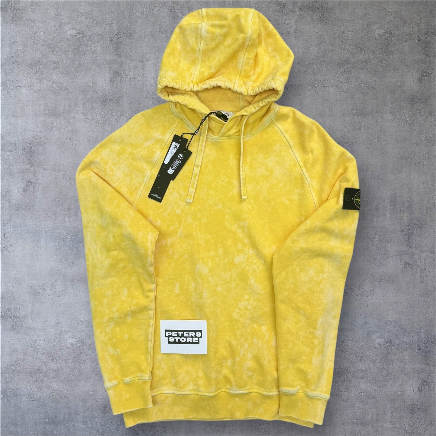 Stone Island Hoodie Medium Yellow Acid Wash Brand New With Tags RRP £365