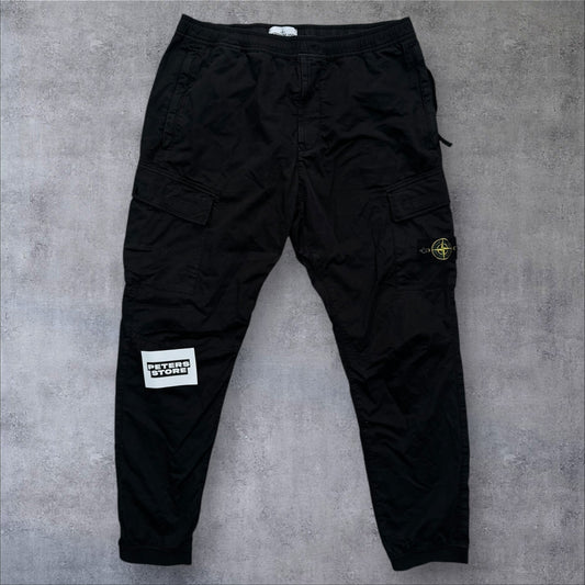 Stone Island Black Elasticated Waist Cargos 38W RRP £375