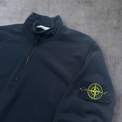 Stone Island Black Quarter Zip XL 24” P2P RRP £325