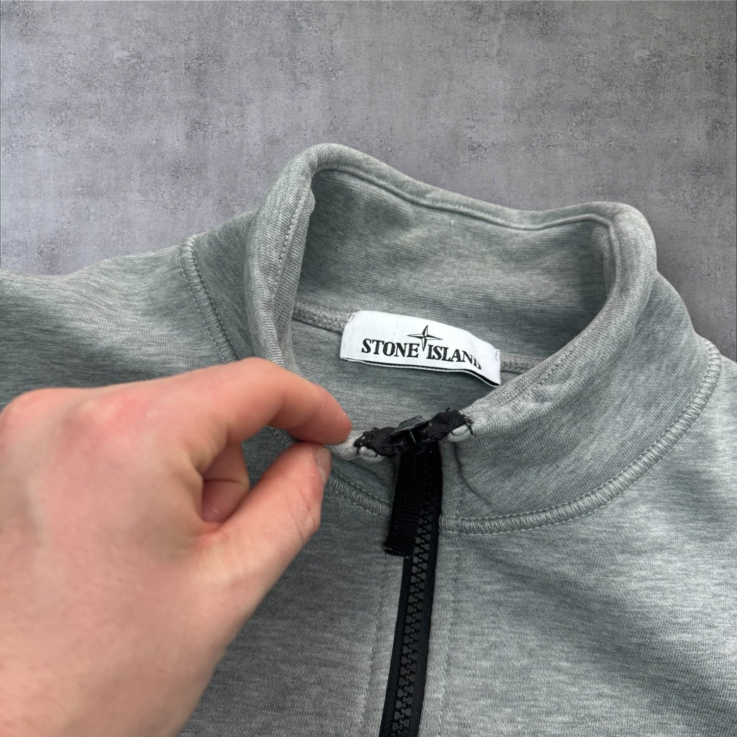 Stone Island Grey Quarter Zip Medium RRP £325