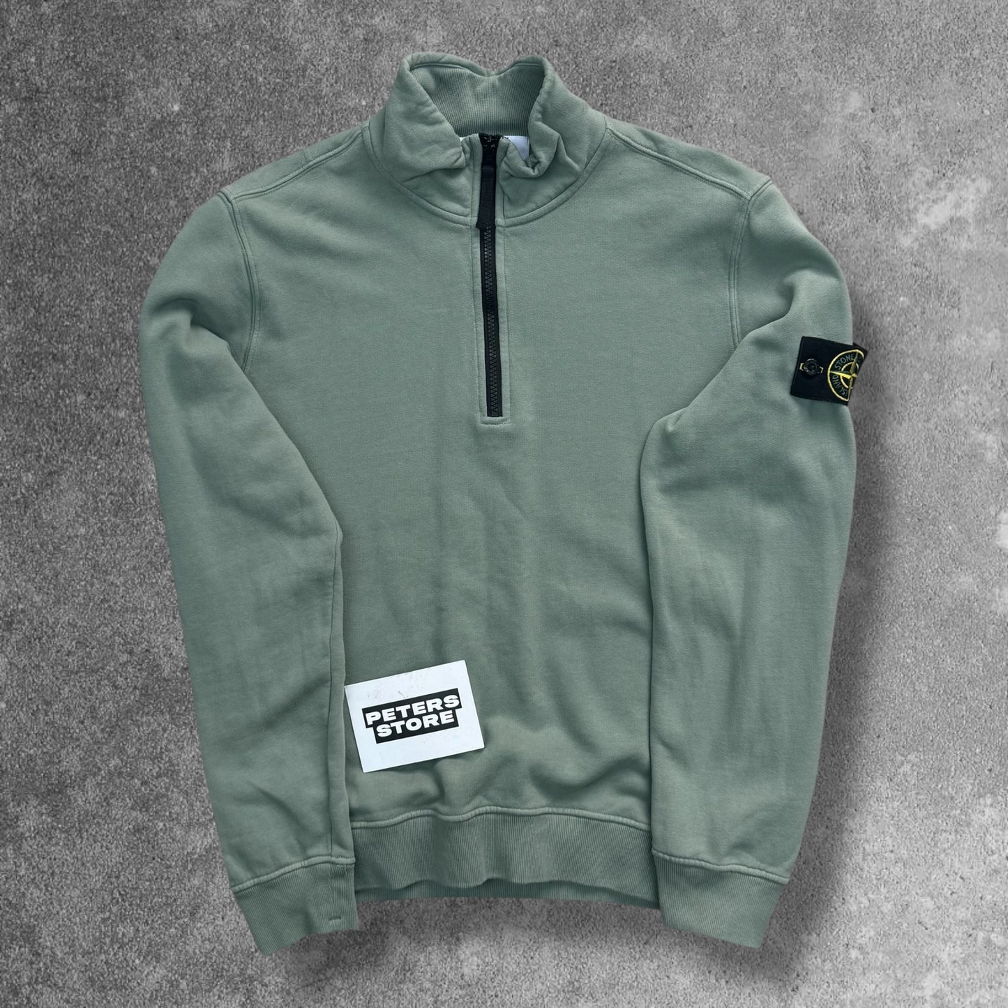 Stone Island Khaki Quarter Zip Small RRP £310