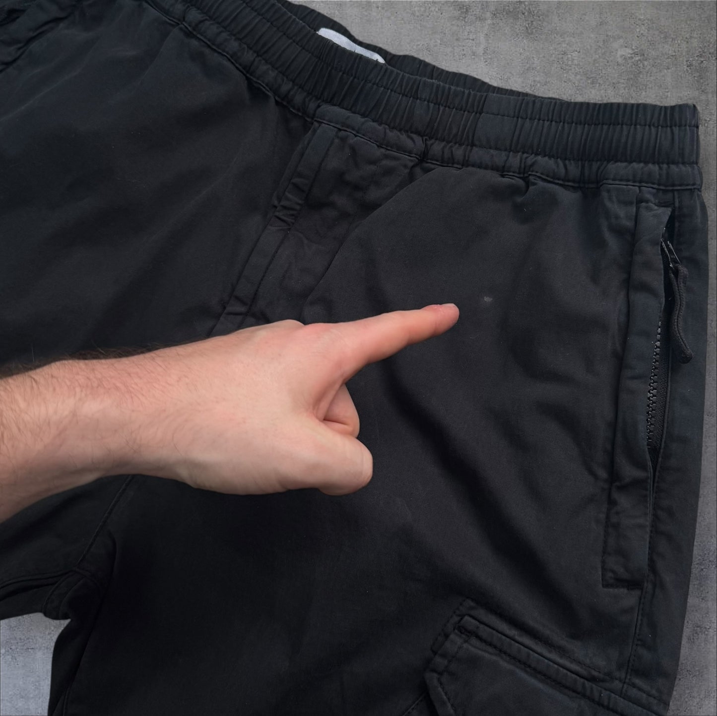 Stone Island Cargos 34W Black Elastic Waist RRP £395