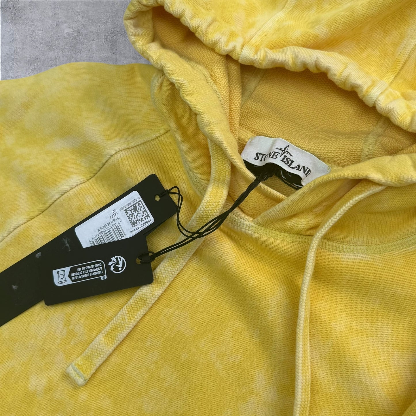 Stone Island Hoodie Medium Yellow Acid Wash Brand New With Tags RRP £365