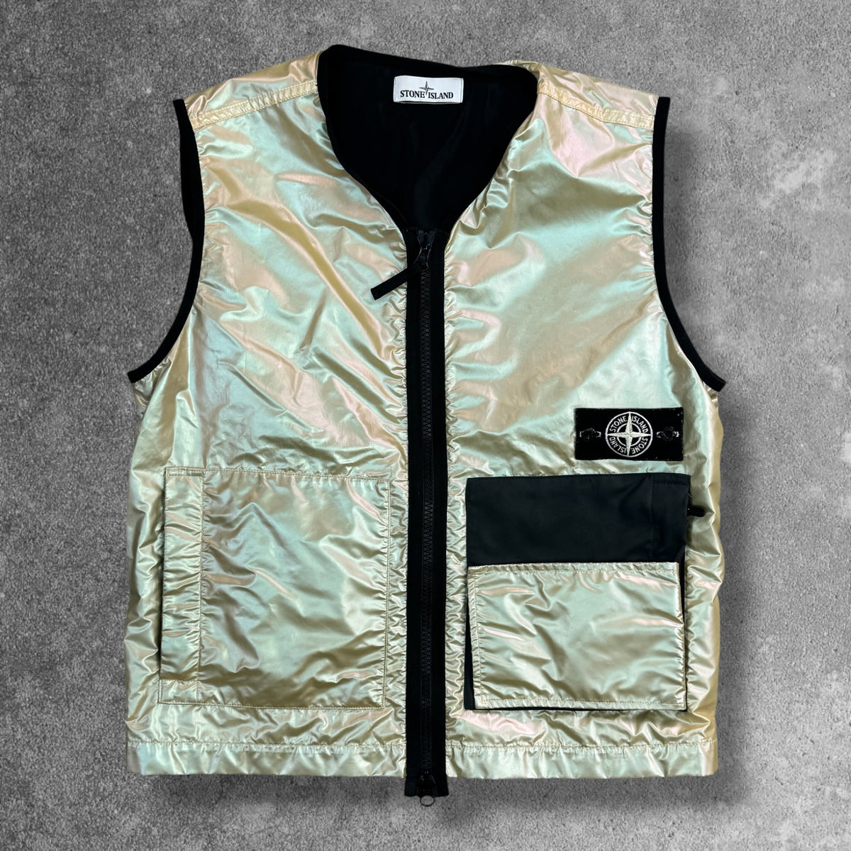Stone Island Iridescent Reflex Mat Gilet Large AW 2018 RRP £600