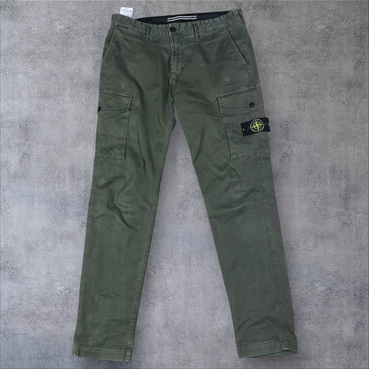 Stone Island Cargo Trousers Khaki Olive Size 34W RRP £395