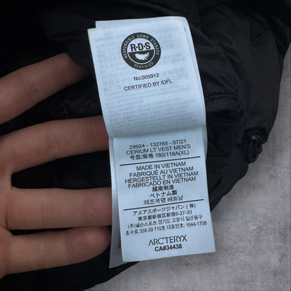 Arcteryx Cerium LT Black Gilet Mens XL RRP £260