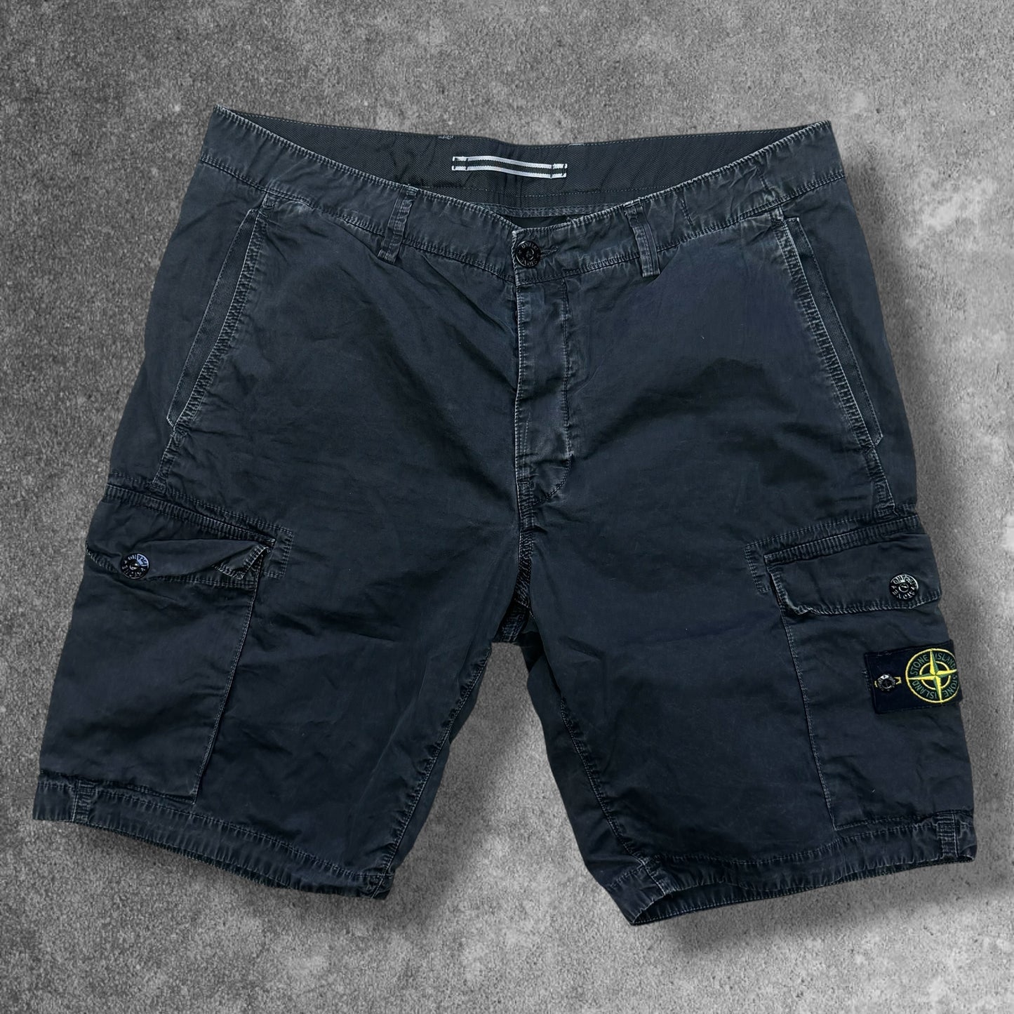 Stone Island Cargo Shorts W38 Black Garment Dyed RRP £285
