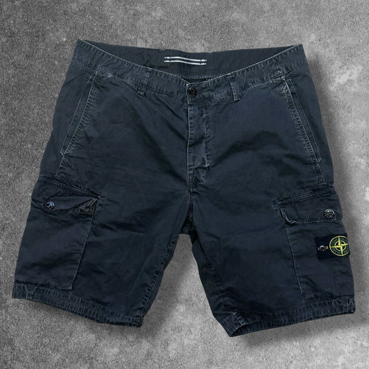 Stone Island Cargo Shorts W38 Black Garment Dyed RRP £285