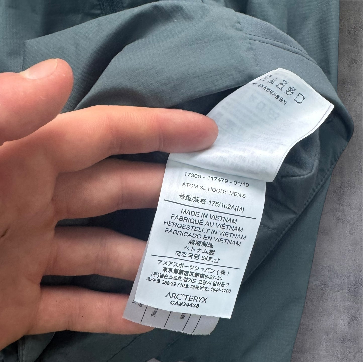 Arc’teryx Atom SL Jacket Medium Grey RRP £200