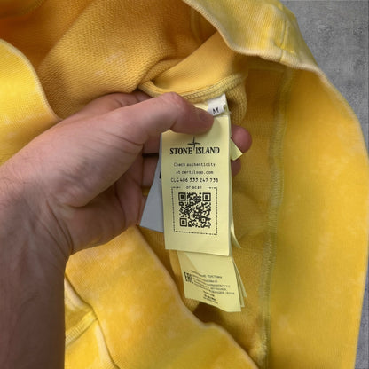 Stone Island Hoodie Medium Yellow Acid Wash Brand New With Tags RRP £365